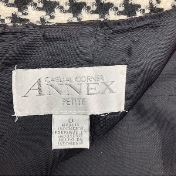 Casual Corner Annex Petite Women Tweed Suit Set/Black & White - Picture 14 of 16